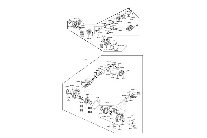 Främre diff i delar 1